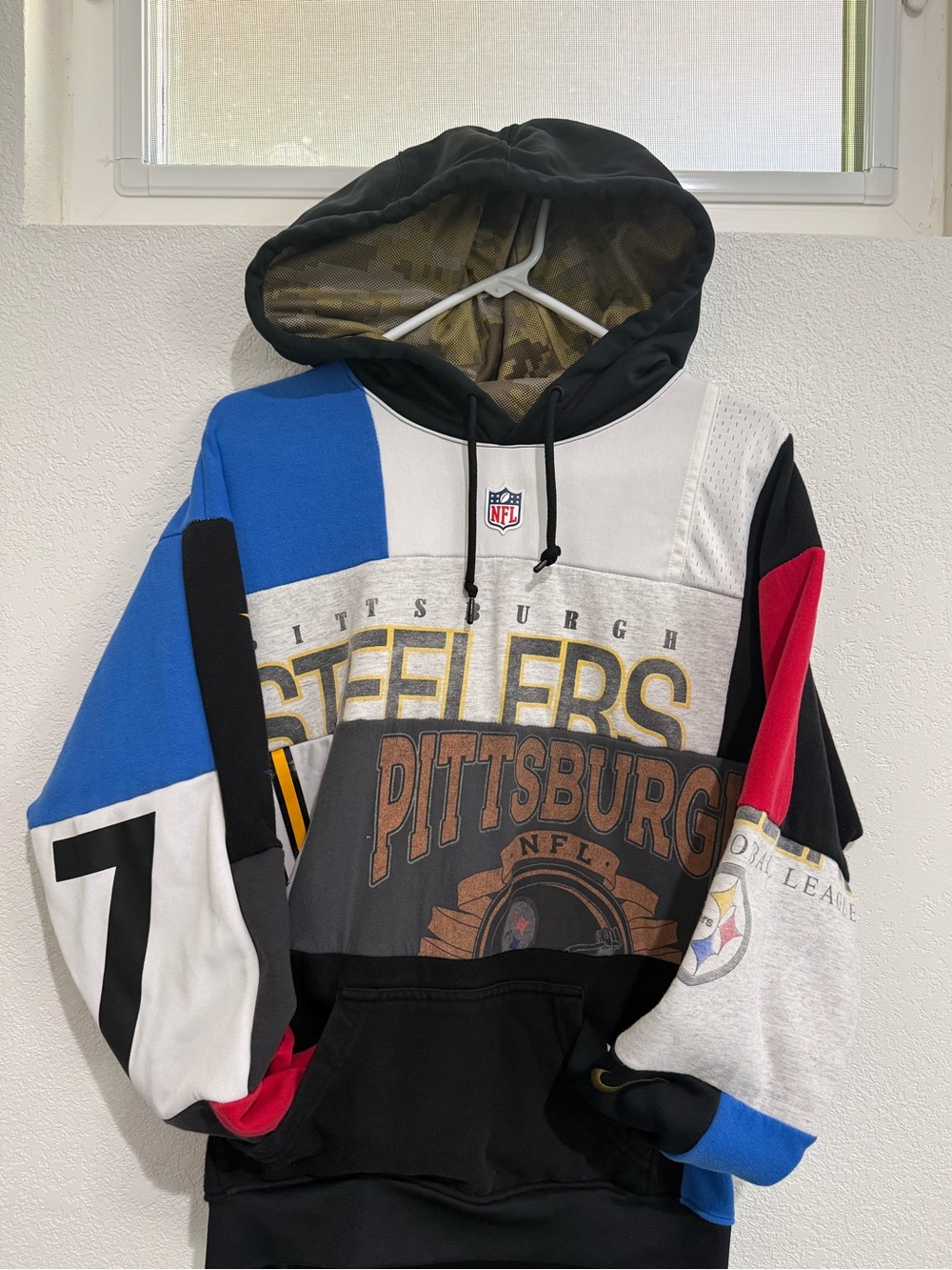 Custom patch work Steelers hoodie